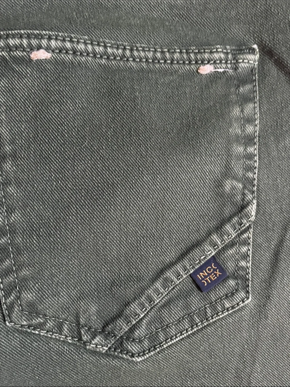 Incotex Olive Green Straight-Leg Jeans